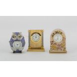 THREE MIGNON TABLE CLOCKS 20TH CENTURY