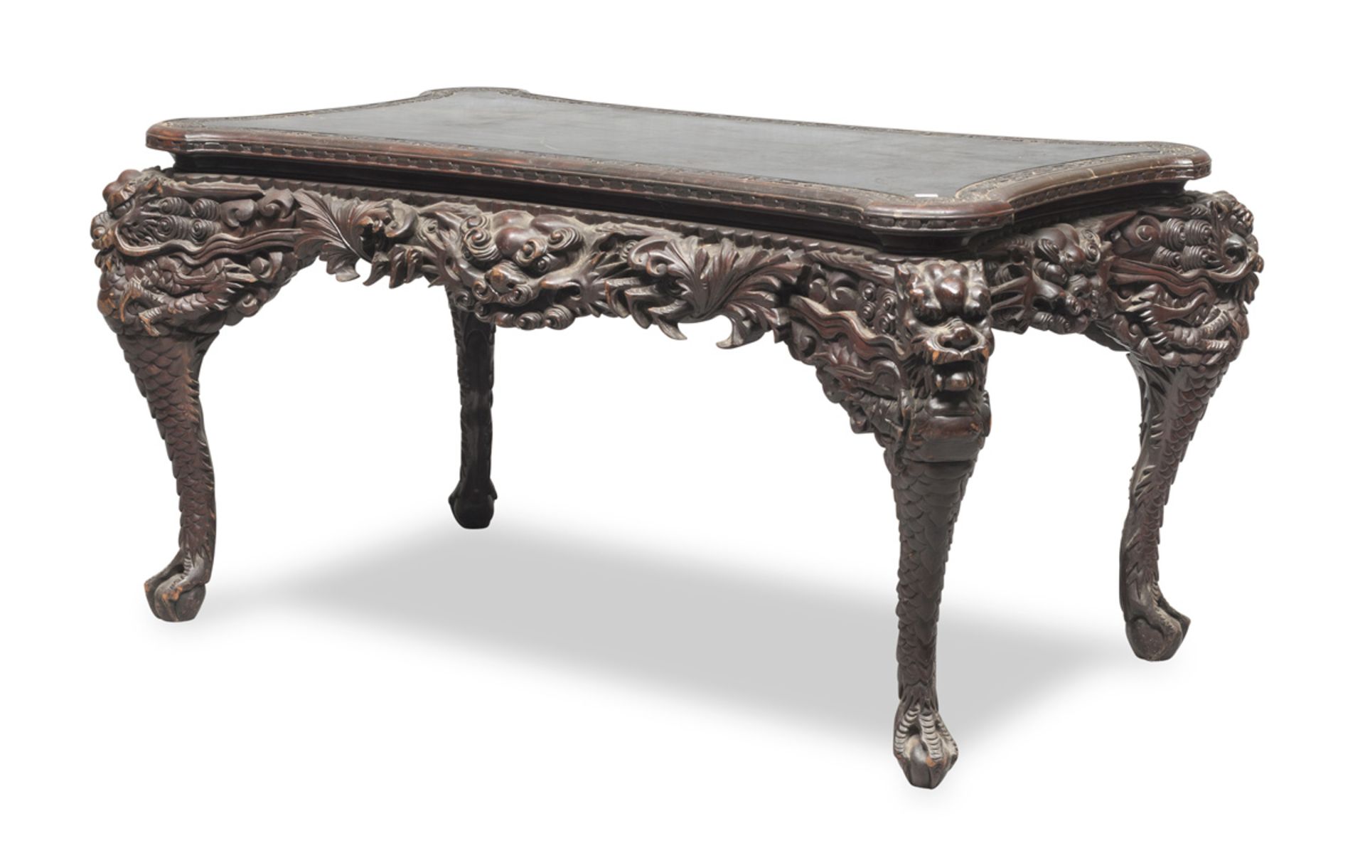 COFFEE TABLE IN EBONY CHINA LATE 19TH CENTURY