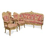 RARE LIVING ROOM SET IN GILTWOOD GERMANY OR FRANCE LUIGI XV PERIOD