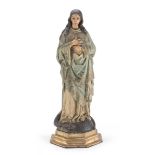 SCULPTURE OF THE VIRGIN IN LACQUERED WOOD 19TH CENTURY