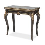 BEAUTIFUL BOULLE GAME TABLE IN EBONY FRANCE 19TH CENTURY
