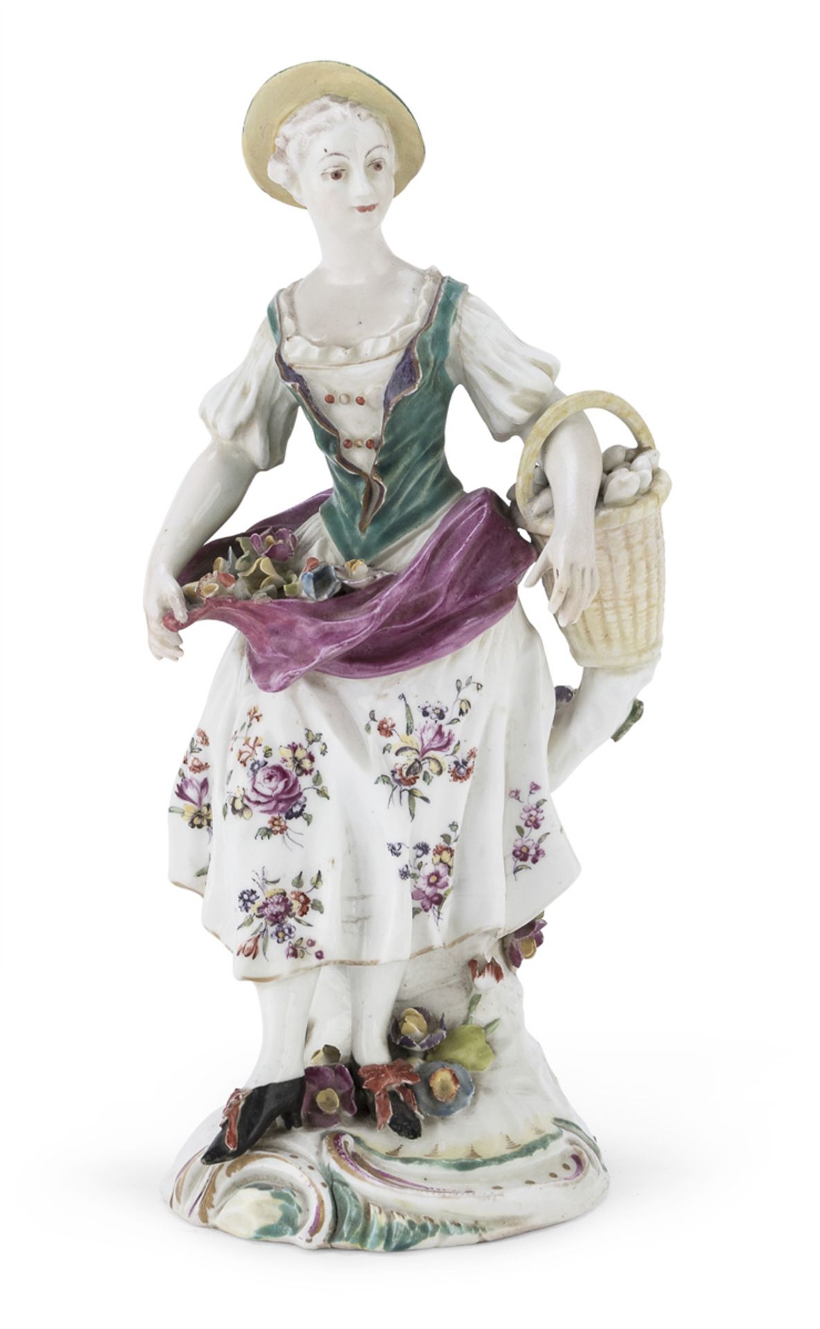 FIGURE OF EGG SELLER IN PORCELAIN PROBABLY GINORI EARLY 19TH CENTURY