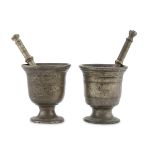 A PAIR OF MORTARS IN BRONZE 18TH CENTURY