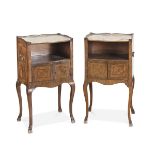A PAIR OF BEDSIDES IN VIOLET WOOD GENOA OR NAPLES 18TH CENTURY