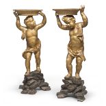 SPLENDID PAIR OF PUTTI SCULPTURES ROME OR VENICE BAROQUE PERIOD