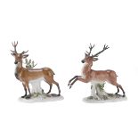 PAIR OF BUCKS IN PORCELAIN MEISSEN EARLY 20TH CENTURY