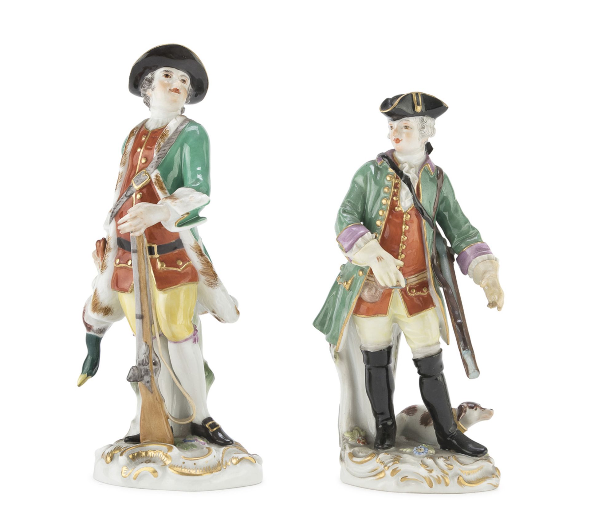 A PAIR OF PORCELAIN GROUPS MEISSEN 19TH CENTURY