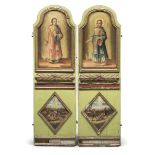 DOOR WITH TWO SHUTTERS IN LACQUERED AND PAINTED WOOD PROBABLY APULIA 19TH CENTURY