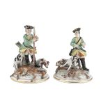 A PAIR OF HUNTING GROUPS IN PORCELAIN MEISSEN EARLY 20TH CENTURY