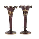 PAIR OF RUBY GLASS VASES PROBABLY VIENNA LATE 19TH CENTURY