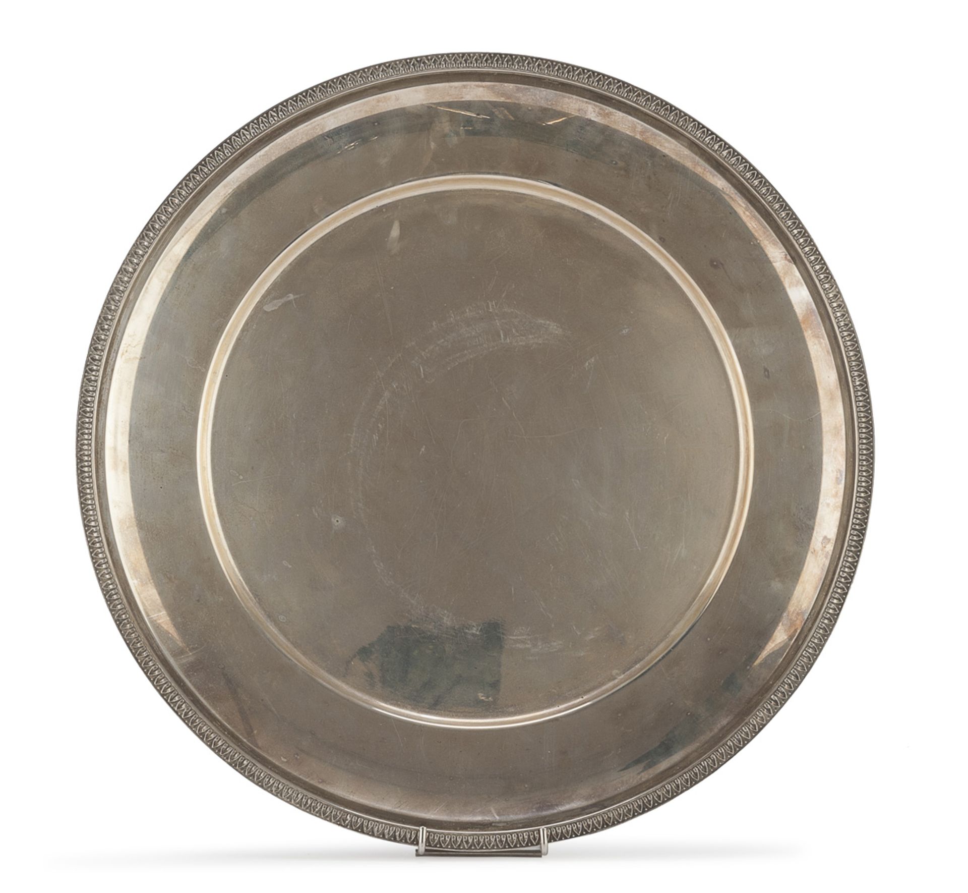 ROUND SERVING DISH IN SILVER ITALY 1944/1968