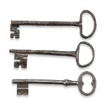 THREE KEYS IN IRON AND METAL 18TH19TH CENTURY