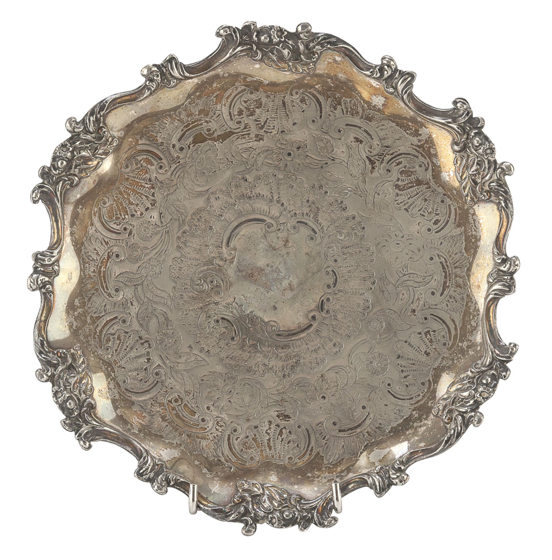 SALVER IN SILVER-PLATED METAL - EARLY 20TH CENTURY