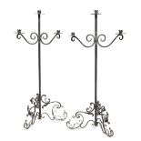 A Pair of FLOOR Candelabra In Wrought iron - EARLY 20TH CENTURY