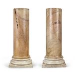 A BEAUTIFUL PAIR OF COLUMNS IN ANTIQUE YELLOW MARBLE - LATE 18TH CENTURY