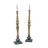 A PAIR OF GILTWOOD CANDLESTICKS - LATE 18TH CENTURY