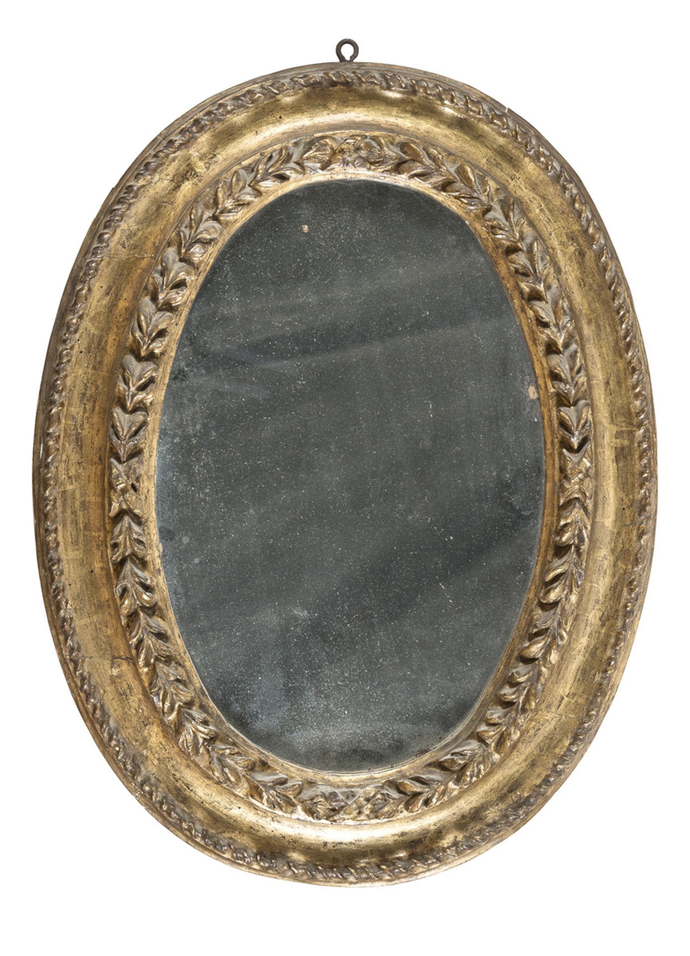 OVAL MIRROR IN GILTWOOD - LATE 18TH CENTURY