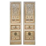 A RARE PAIR OF DOORS IN LACQUERED WOOD - ELEMENTS OF THE LUIGI XVI PERIOD