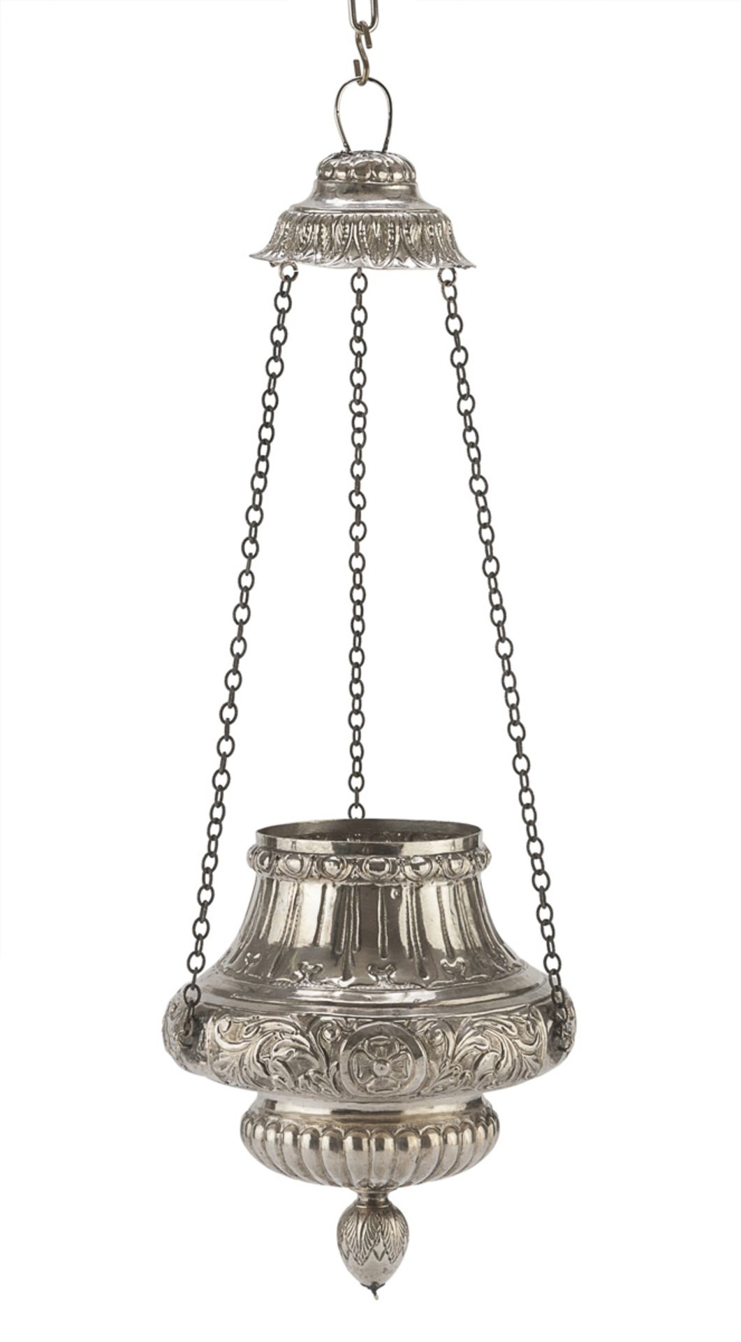 CHURCH LAMP IN SILVER - PUNCH NAPLES 1832/1872