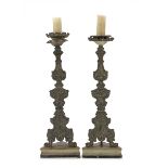 A PAIR OF WALL CANDLESTICKS IN SILVER-PLATED METAL - NORTHERN ITALY 18TH CENTURY