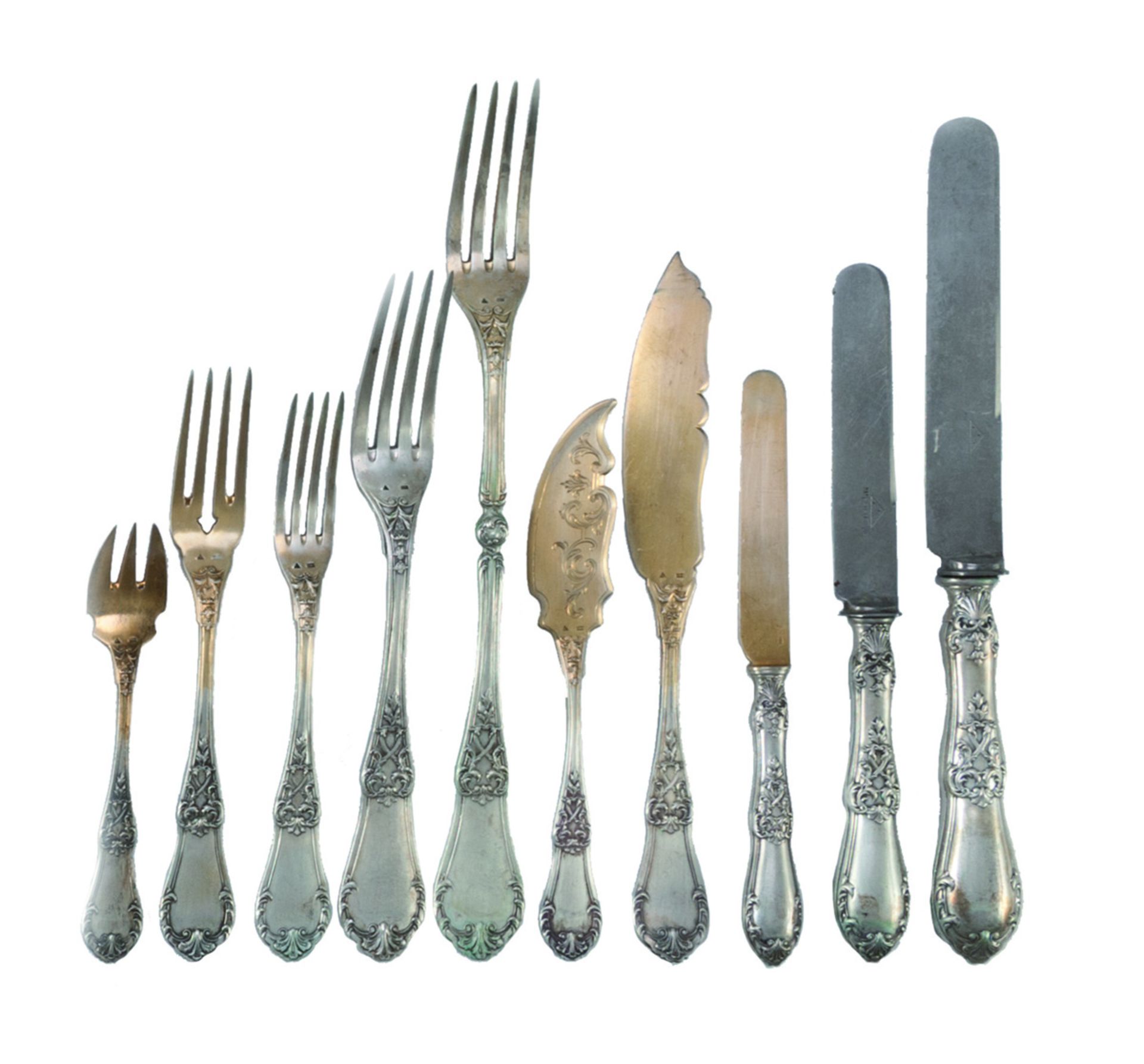 SPLENDID SET OF SILVER CUTLERY - PUNCH HOLLFERS FRERES SECOND HALF OF THE 19TH CENTURY - Bild 2 aus 2