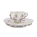 CUP AND SAUCER IN PORCELAIN - PROBABLY PARIS LATE 19TH CENTURY