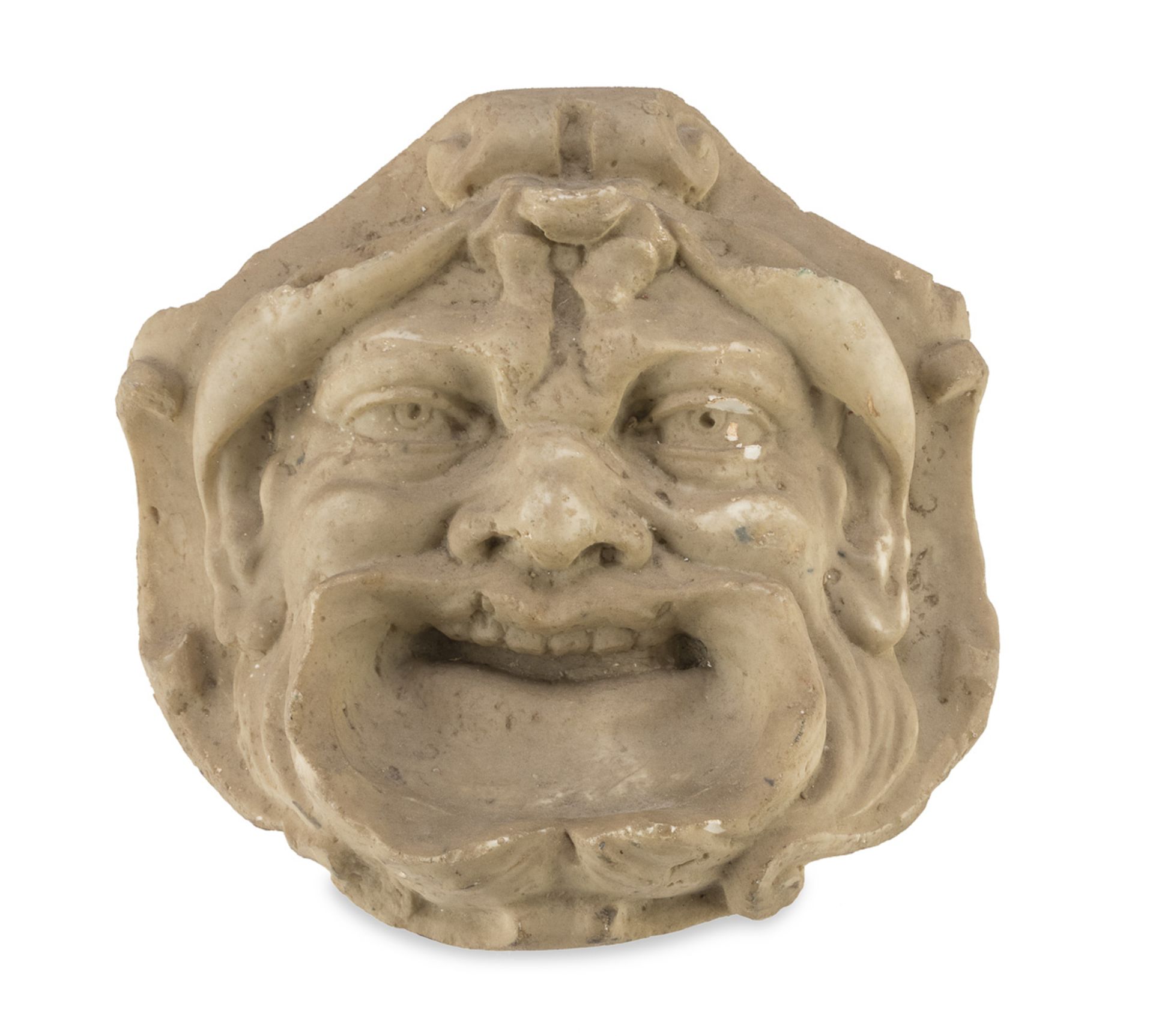 GROTTESQUE MASK IN COMPOSITE MATERIAL - EARLY 20TH CENTURY