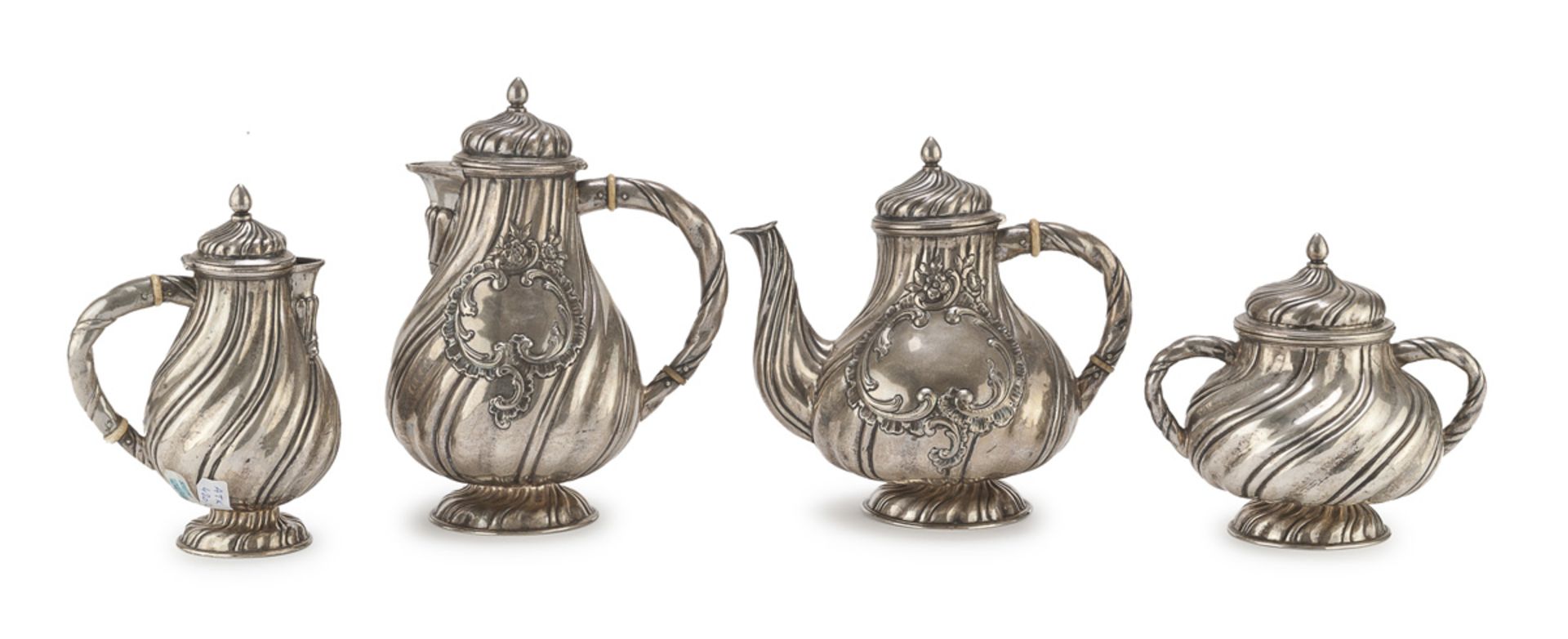 TEA SERVICE IN SILVER - PROBABLY GERMANY 18TH CENTURY