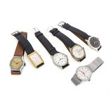 SIX WRIST WATCHES BRAND HAMILTON - PERSEO - INGERSOLD - LUCERNE AND NEWMARK