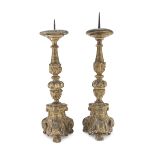 A PAIR OF GILTWOOD CANDLESTICKS - 18TH CENTURY