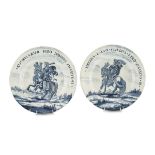 A PAIR OF MAIOLICA DISHES - SAVONA LA LANTERNA EARLY 19TH CENTURY