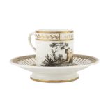 CUP AND SAUCER IN PORCELAIN - FRANCE EARLY 20TH CENTURY