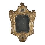 A PAIR OF SMALL MIRRORS IN GILTWOOD - 19TH CENTURY