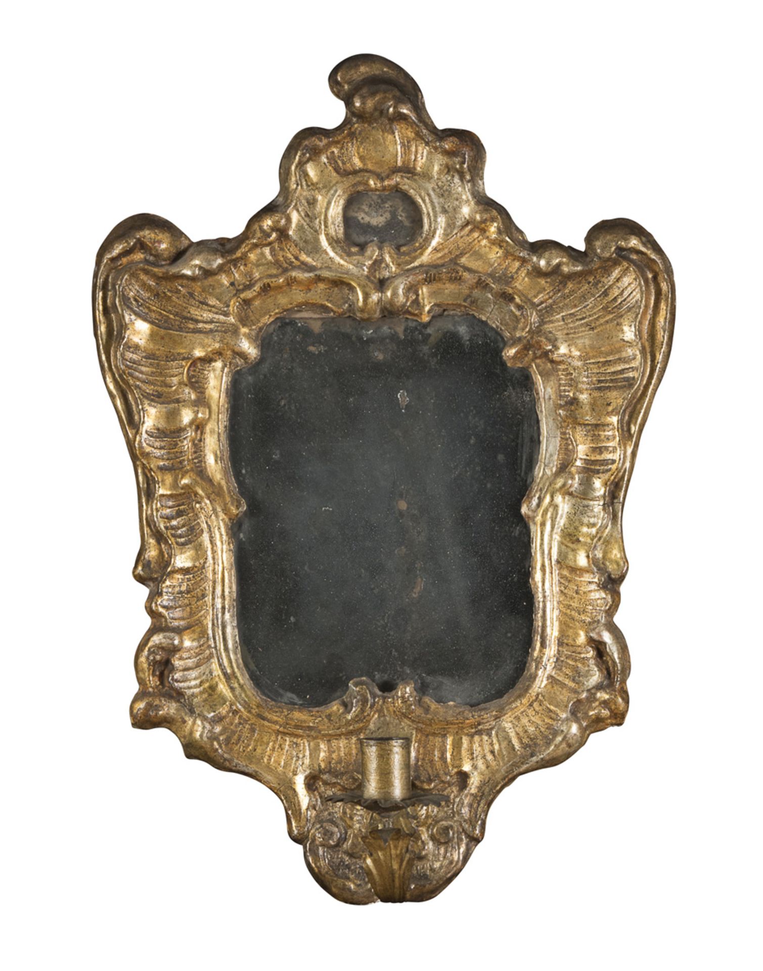 A PAIR OF SMALL MIRRORS IN GILTWOOD - 19TH CENTURY