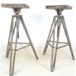 A pair of Alec Tiranti telescopic metal modelling stands,