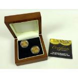 A boxed set of The Queen Elizabeth II First Half Sovereigns Pair,