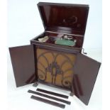 An Edwardian Dulcetto gramophone in mahogany cabinet,