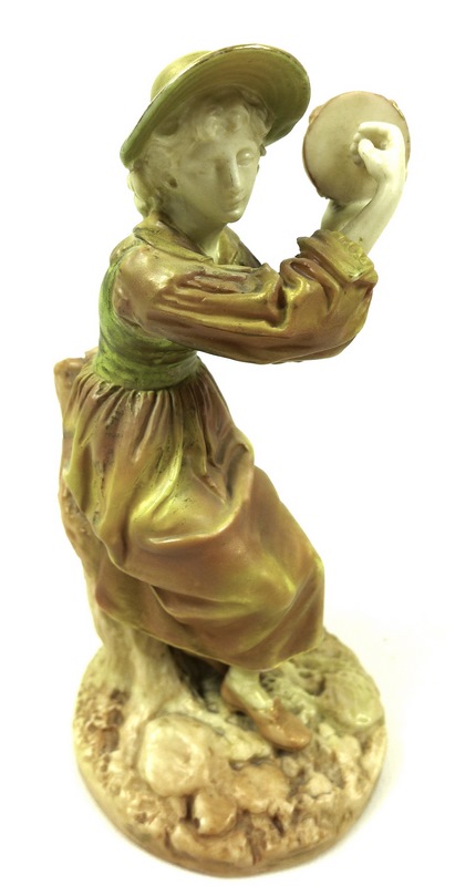 A pair of Royal Worcester porcelain figurines, circa 1898, - Image 3 of 5