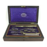 A set of Victorian technical drawing instruments by Gamage, cased,