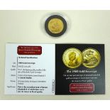 An Elizabeth II 1980 gold proof sovereign, in plastic protective case, with certificate.