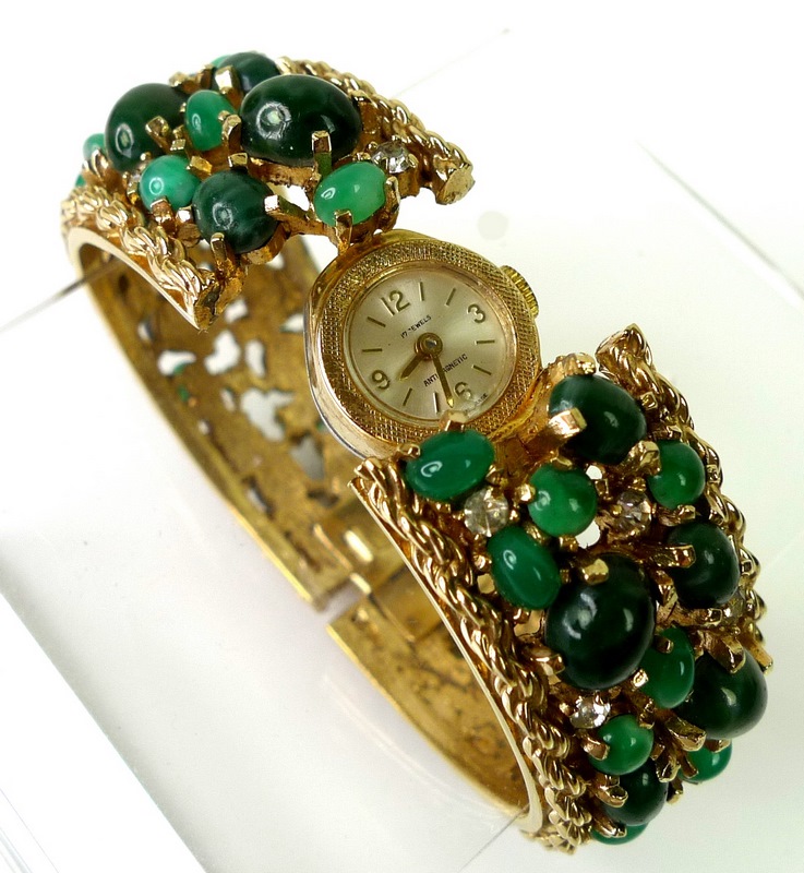 An unusual vintage watch in the form of a cuff bracelet with the face hidden,