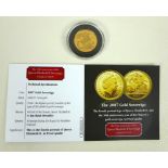 A Elizabeth II 2007 gold proof sovereign, in protective plastic case, with certificate.