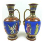 A pair of Samuel Alcock porcelain vases, circa 1860,