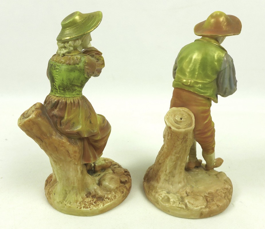 A pair of Royal Worcester porcelain figurines, circa 1898, - Image 2 of 5