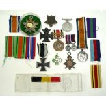 A group of various medals, including WWI and WWII, an Hartelpool British propaganda iron cross,