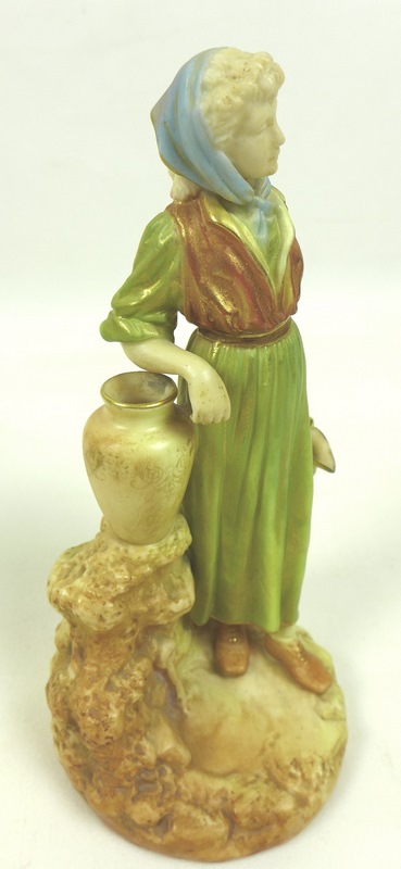 Two Royal Worcester porcelain figurines, the first modelled as an Irish girl, circa 1901, - Image 4 of 5