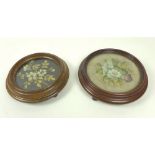 Two Scottish Victorian table coasters, each with moulded wooden frames,