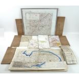 A group of vintage military maps including an Ordnance Survey map of Army Manoeuvres dated 1914