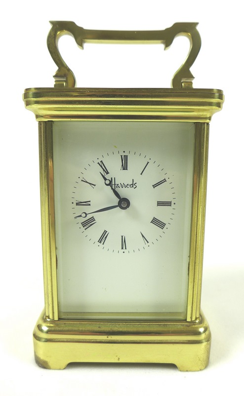 A 20th century carriage clock, of conventional form with glazed brass case, - Image 2 of 4