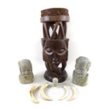 A group of late 20th century African tribal carvings,